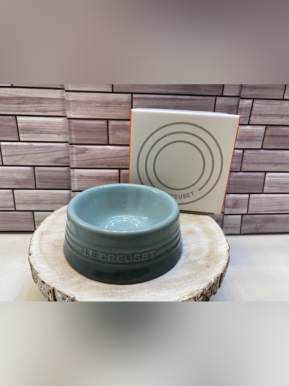 Le Creuset❤️ PET Bowl 8oz Sea salt SM Dog &Cat New in Box